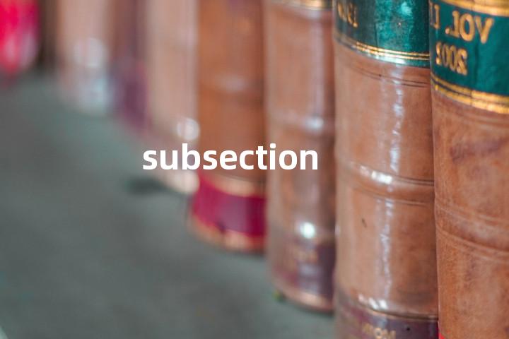 subsection