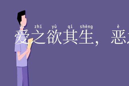 爱之欲其生，恶之欲其死