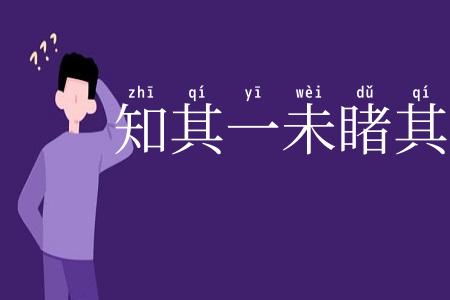 知其一未睹其二