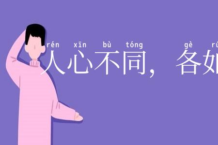 人心不同，各如其面