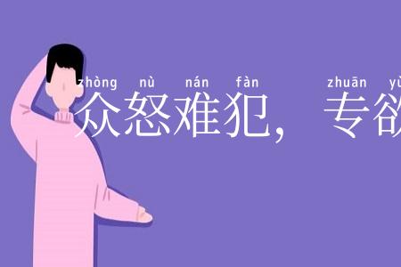 众怒难犯，专欲难成
