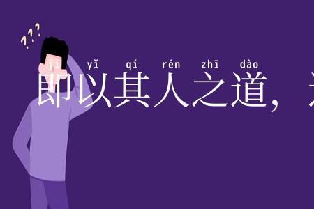 即以其人之道，还治其人之身