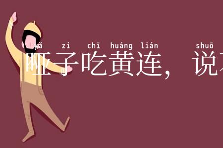 哑子吃黄连,说不出的苦