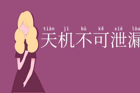 天机不可泄漏