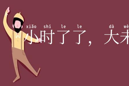 小时了了，大未必佳