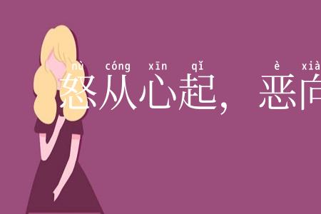 怒从心起，恶向胆生