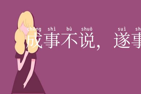 成事不说，遂事不谏
