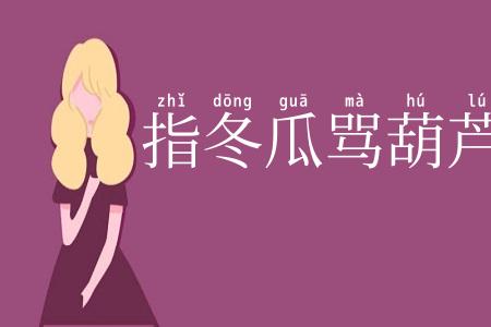 指冬瓜骂葫芦