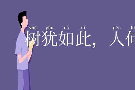 树犹如此，人何以堪