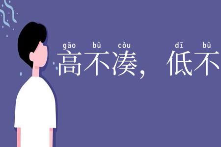 高不凑，低不就